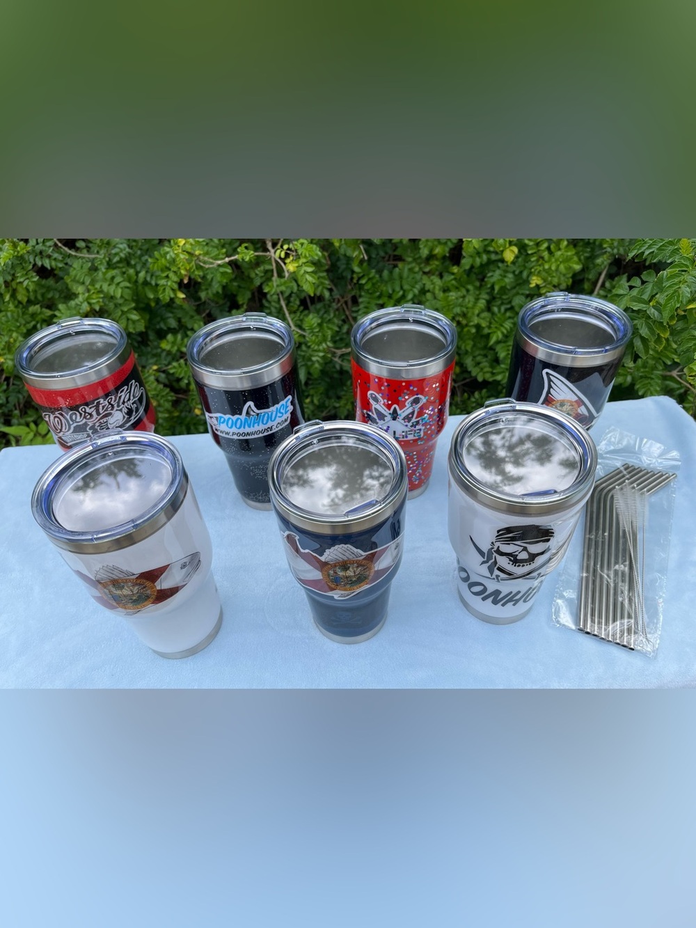 Custom Tumblers Fishing Poonhouse Dive Flag Dig Life Westside Skate Stickers